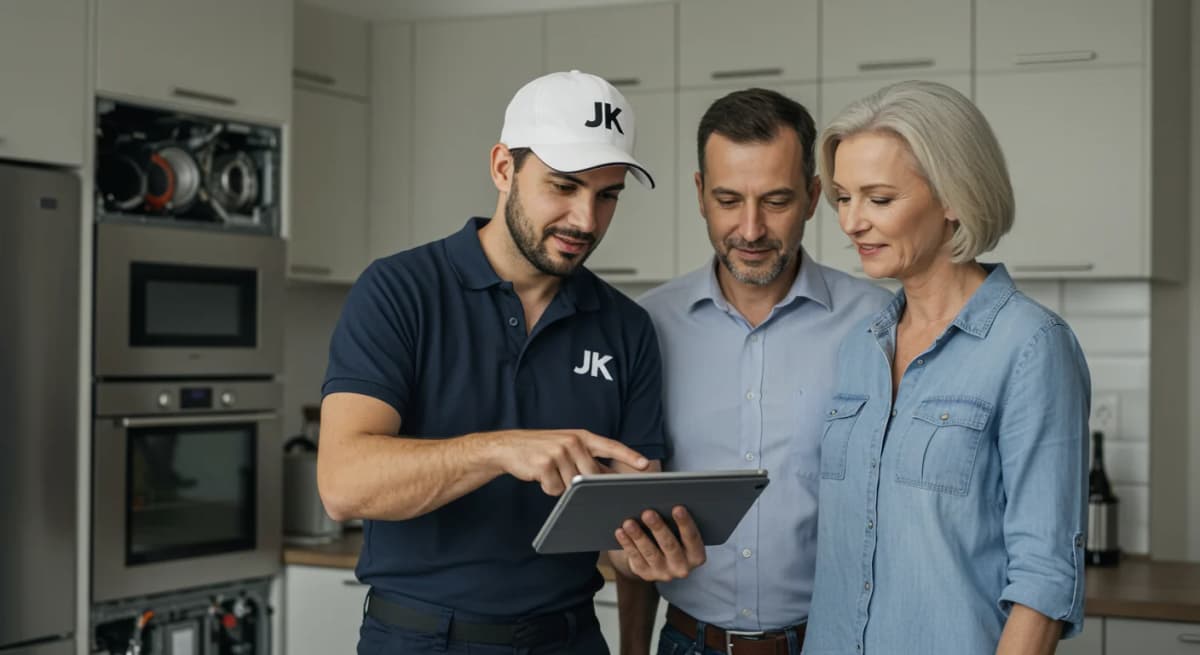 JK Appliance Repair team meeting